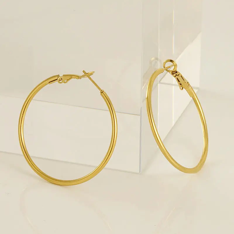 Lovcia Elegant 18K Gold Plated Titanium & Stainless Steel Geometric Earrings for Women-Earrings-Gold-Gold