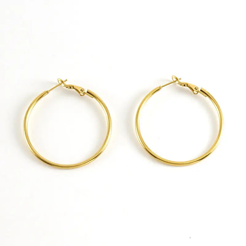 Lovcia Elegant 18K Gold Plated Titanium & Stainless Steel Geometric Earrings for Women-Earrings-Gold-Gold