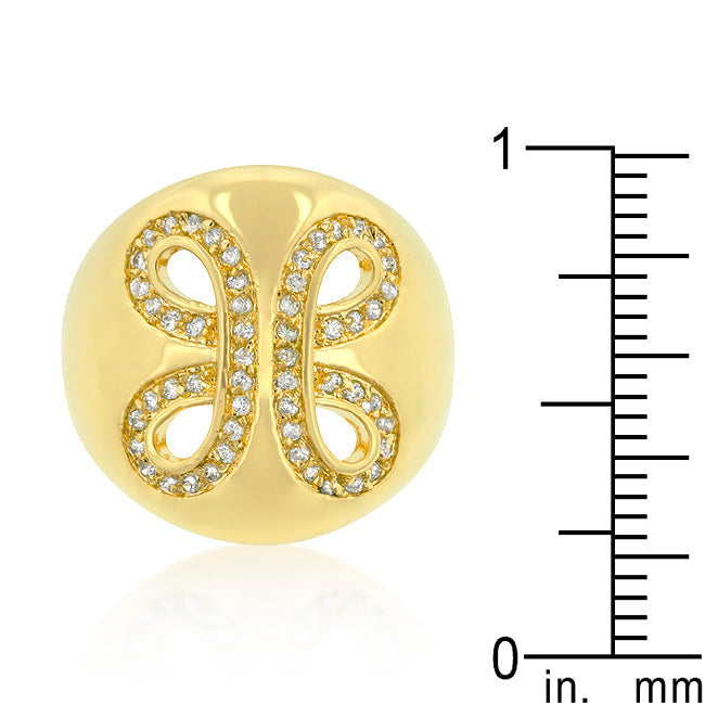 Lovcia Elegant 18k Golden Ribbon Cocktail Ring-Rings-5-5