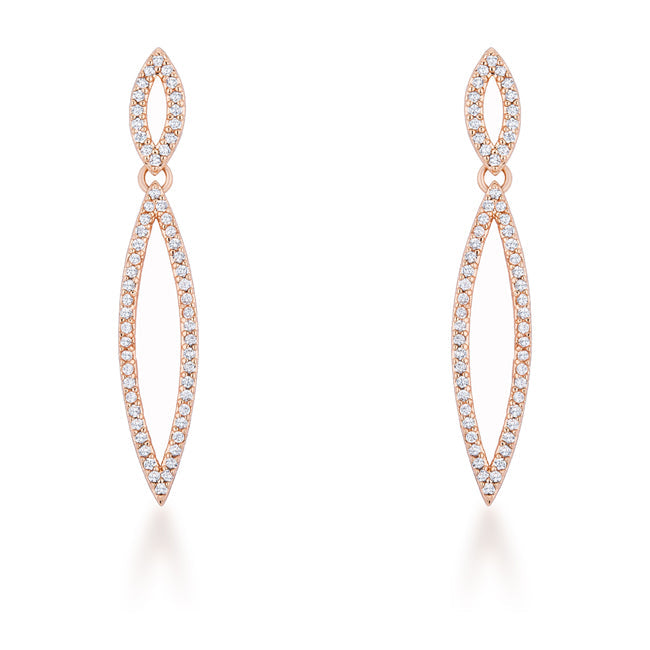 Lovcia Elegant 1.2ct CZ Rose Gold Double Teardrop Earrings-Earrings-