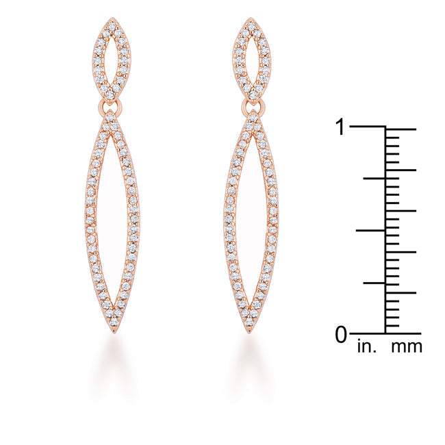 Lovcia Elegant 1.2ct CZ Rose Gold Double Teardrop Earrings-Earrings-