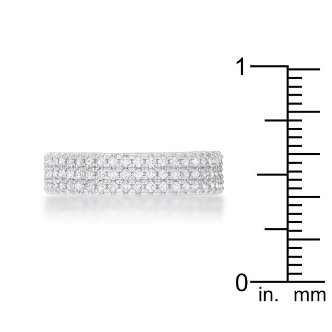 Lovcia Elegant 1.3ct CZ Rhodium Eternity Band Ring-Rings-5-5