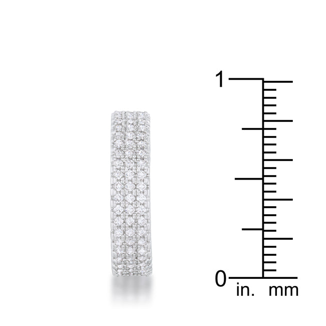 Lovcia Elegant 1.3ct CZ Rhodium Eternity Band Ring-Rings-5-5