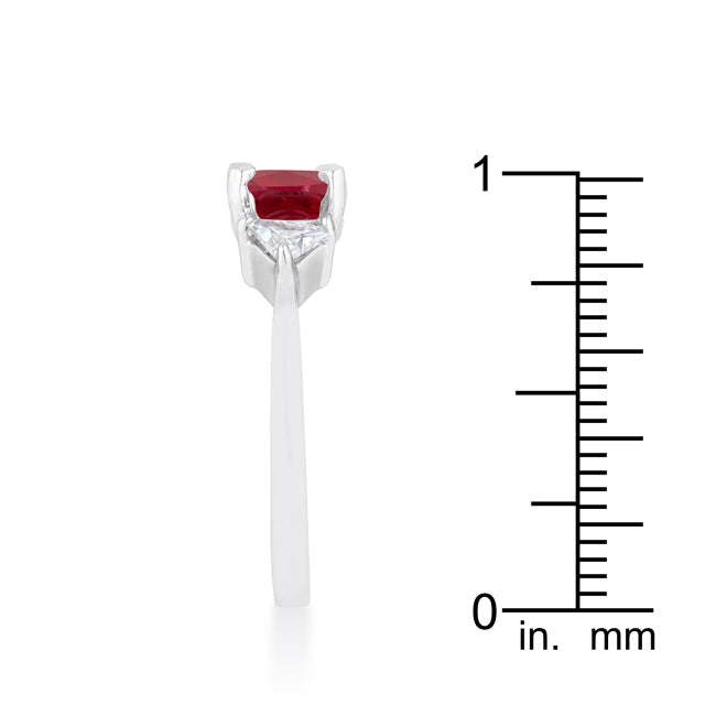 Lovcia Elegant 1.8ct Garnet and CZ Rhodium Cushion Cut Engagement Ring-Rings-5-5