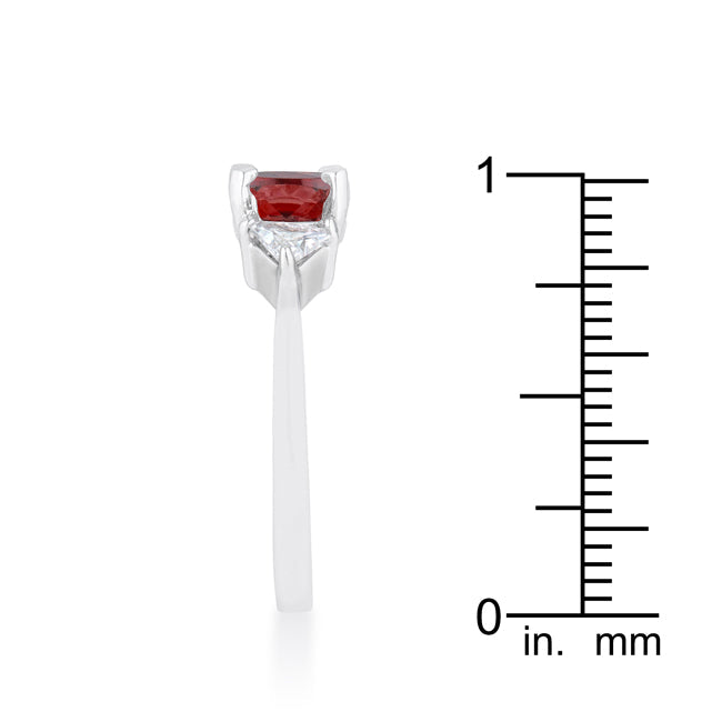 Lovcia Elegant 1.8ct Ruby CZ Rhodium Cushion Cut Engagement Ring-Rings-5-5