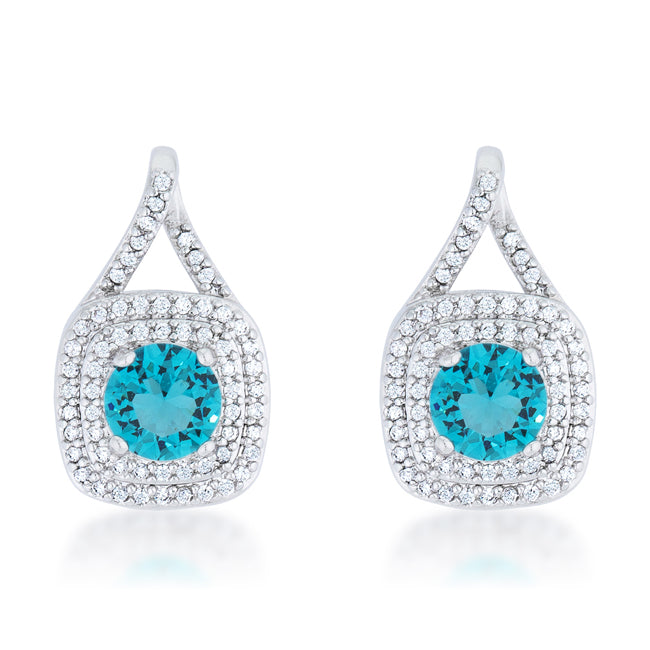 Lovcia Elegant 2.3ct Aqua CZ Rhodium Vintage Drop Earrings-Earrings-