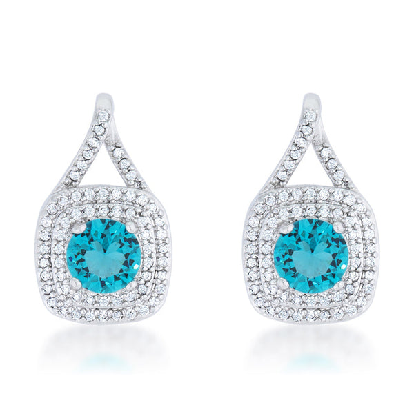 Lovcia Elegant 2.3ct Aqua CZ Rhodium Vintage Drop Earrings-Earrings-