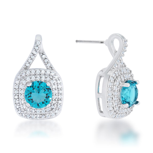 Lovcia Elegant 2.3ct Aqua CZ Rhodium Vintage Drop Earrings-Earrings-