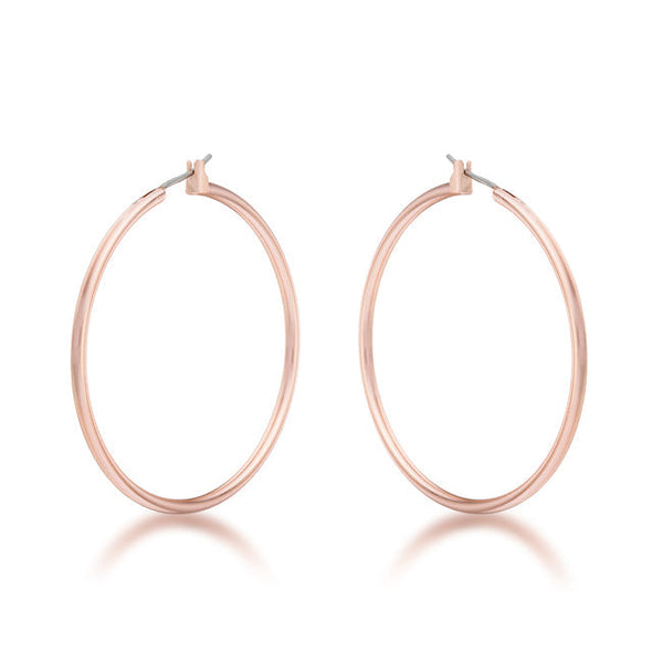 Lovcia Elegant 45mm Rose Gold Hoop Earrings-Earrings-