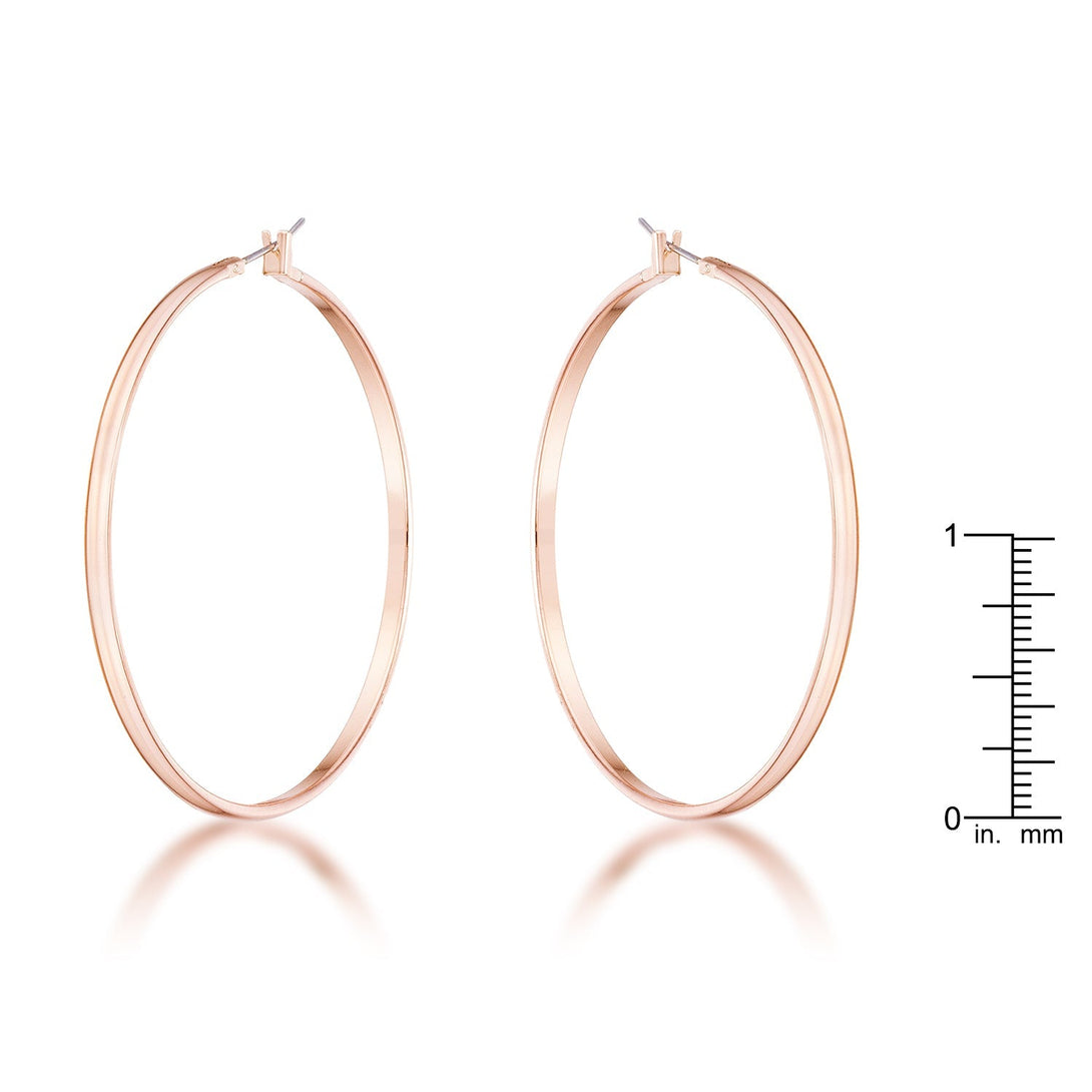 Lovcia Elegant 55mm Rose Gold Plated Hoop Earrings-Earrings-