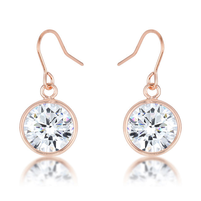 Lovcia Elegant 5.5 Ct Rose Gold Cubic Zirconia Drop Earrings-Earrings-