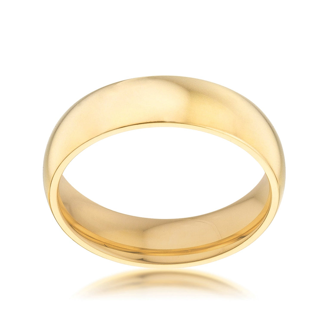 Lovcia Elegant 5mm 18k Gold-Plated Stainless Steel Wedding Band-Rings-5-5