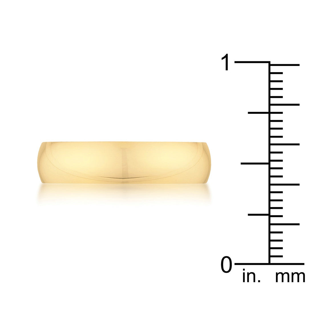 Lovcia Elegant 5mm 18k Gold-Plated Stainless Steel Wedding Band-Rings-5-5
