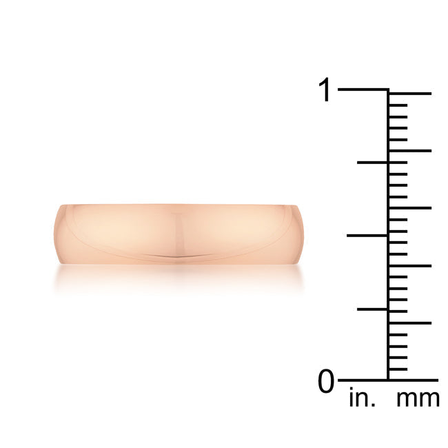 Lovcia Elegant 5mm Rose Gold Stainless Steel Wedding Band-Rings-5-5