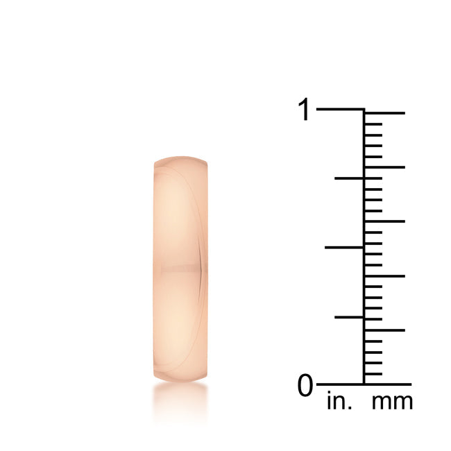 Lovcia Elegant 5mm Rose Gold Stainless Steel Wedding Band-Rings-5-5