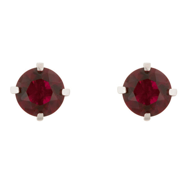Lovcia Elegant 6-Carat Ruby Red Cubic Zirconia Stud Earrings-Earrings-