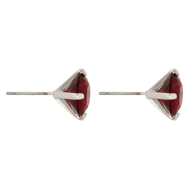 Lovcia Elegant 6-Carat Ruby Red Cubic Zirconia Stud Earrings-Earrings-