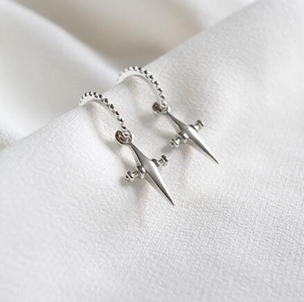 Lovcia Elegant 925 Sterling Silver Cross Drop Earrings with 18K Gold Plating for Women-Earrings-Silver-Silver