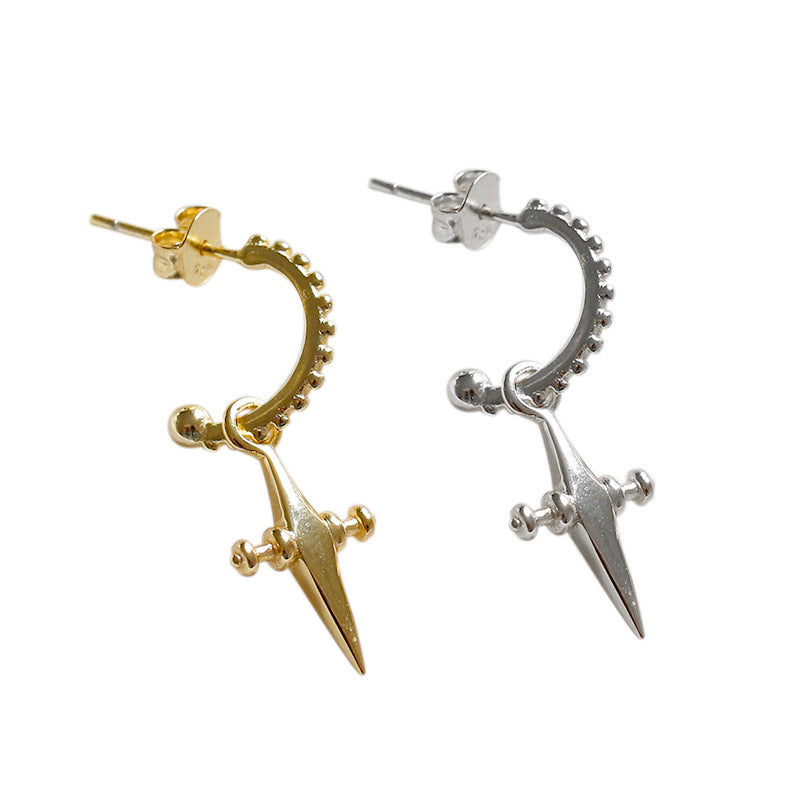 Lovcia Elegant 925 Sterling Silver Cross Drop Earrings with 18K Gold Plating for Women-Earrings-Silver-Silver