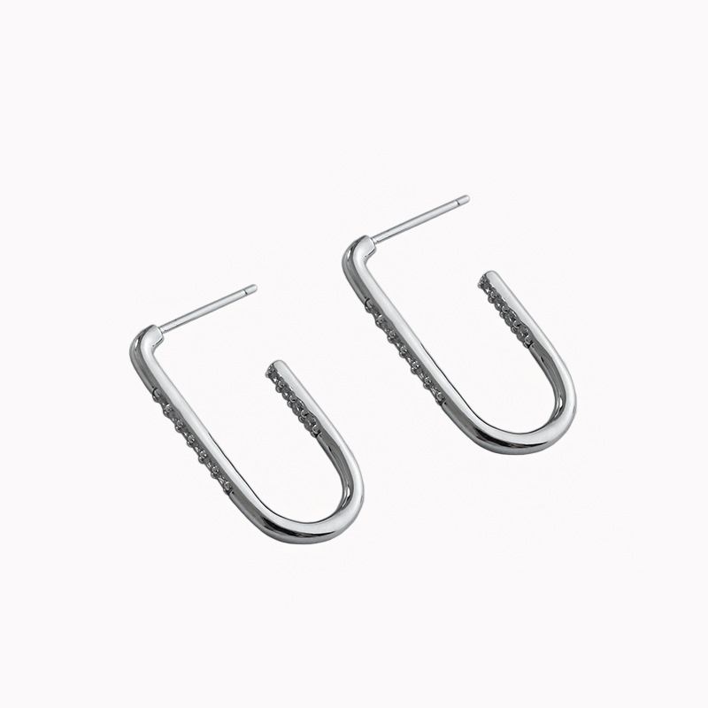 Lovcia Elegant 925 Sterling Silver Earrings for Women with AAA Cubic Zirconia and 18K Gold Plating-Earrings-Silver-Silver
