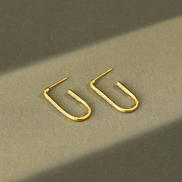 Lovcia Elegant 925 Sterling Silver Earrings for Women with AAA Cubic Zirconia and 18K Gold Plating-Earrings-Yellow Gold-Yellow Gold