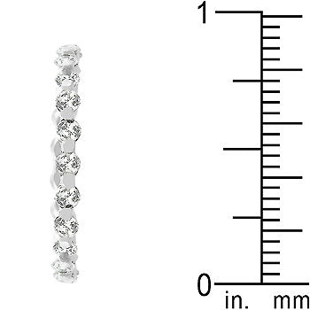 Lovcia Elegant 925 Sterling Silver Eternity Band with Rhodium Finish-Rings-5-5