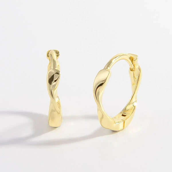 Lovcia Elegant 925 Sterling Silver & Gold-Plated Hoop Earrings for Women-Earrings-Gold-One Size-Gold