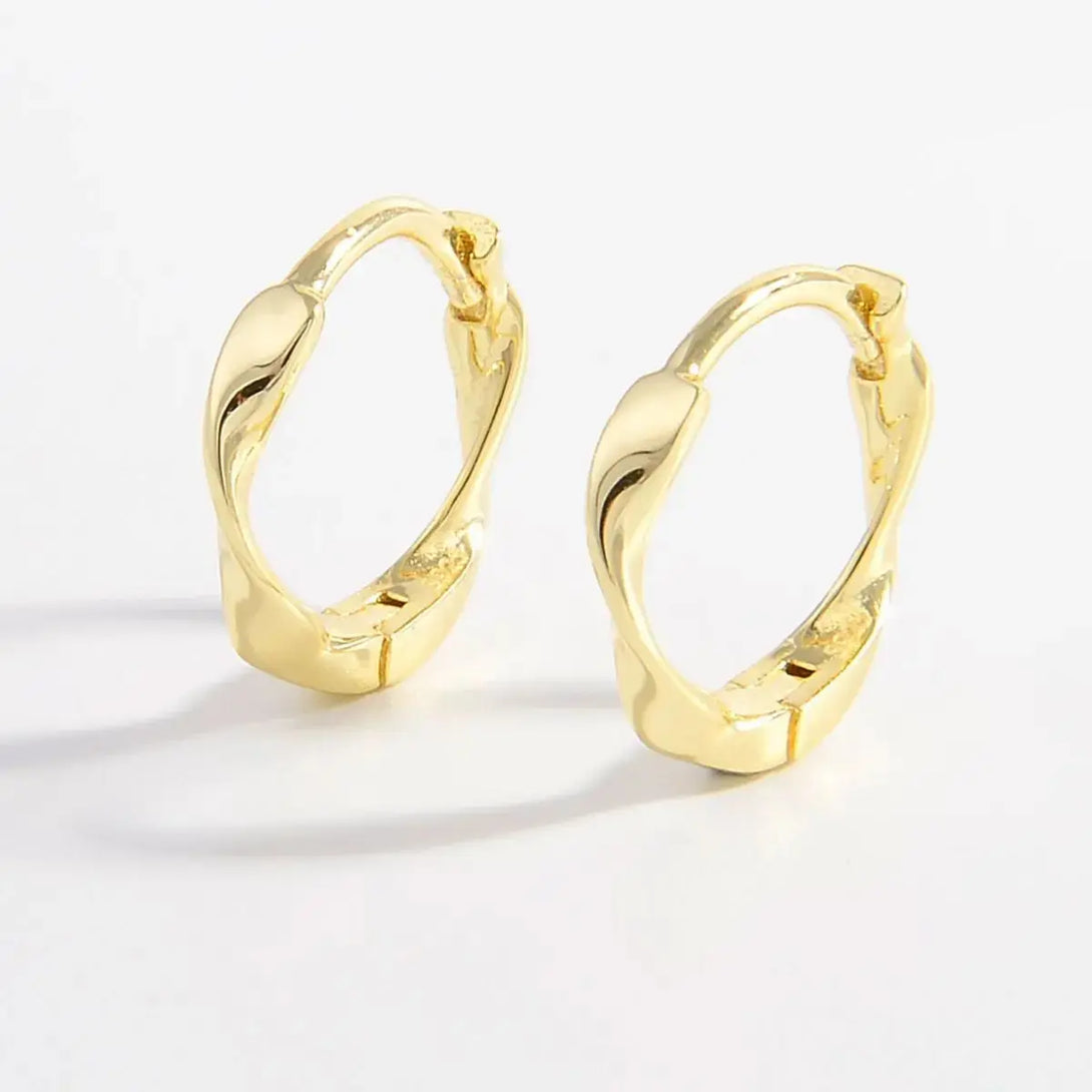 Lovcia Elegant 925 Sterling Silver & Gold-Plated Hoop Earrings for Women-Earrings-Gold-One Size-Gold