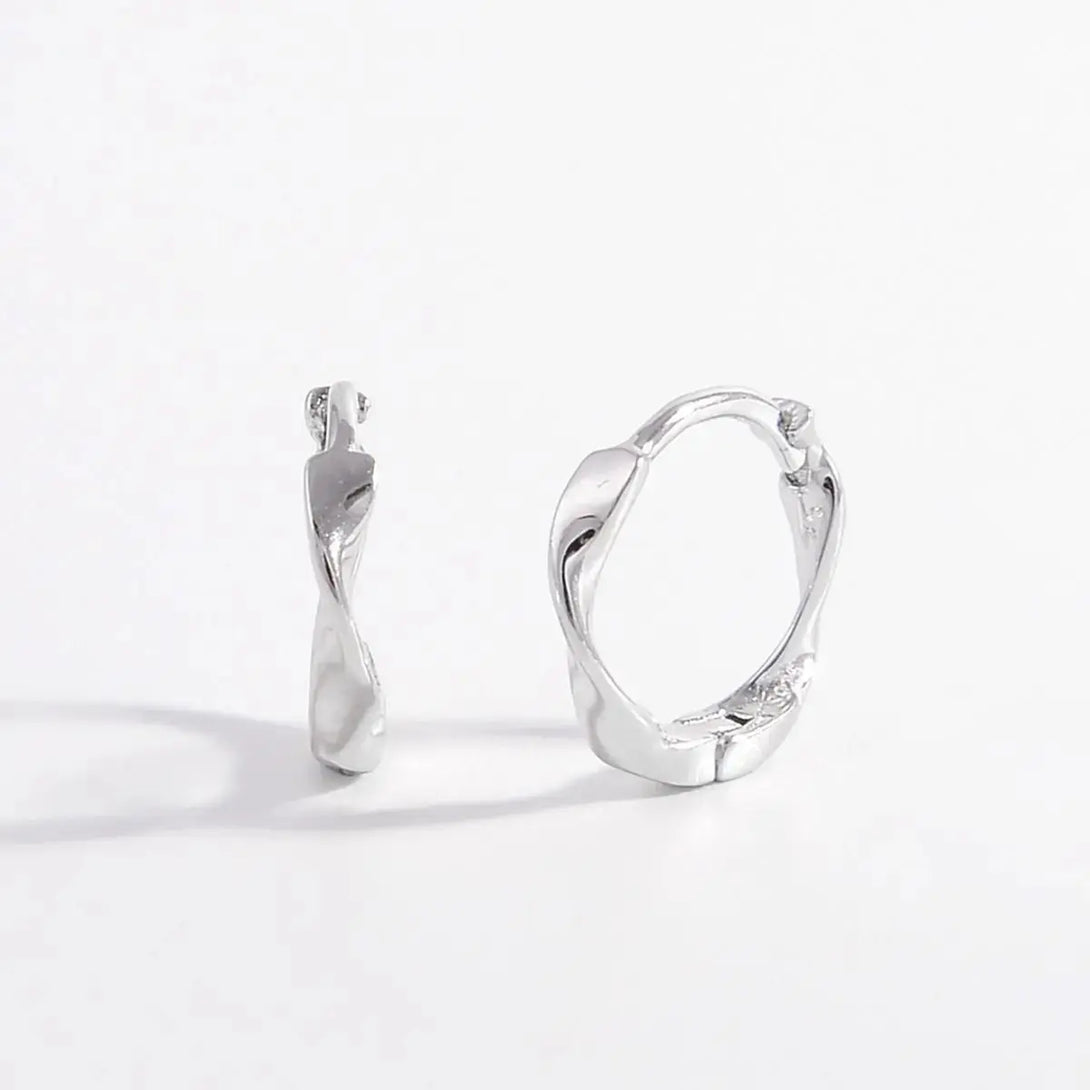Lovcia Elegant 925 Sterling Silver & Gold-Plated Hoop Earrings for Women-Earrings-Silver-One Size-Silver