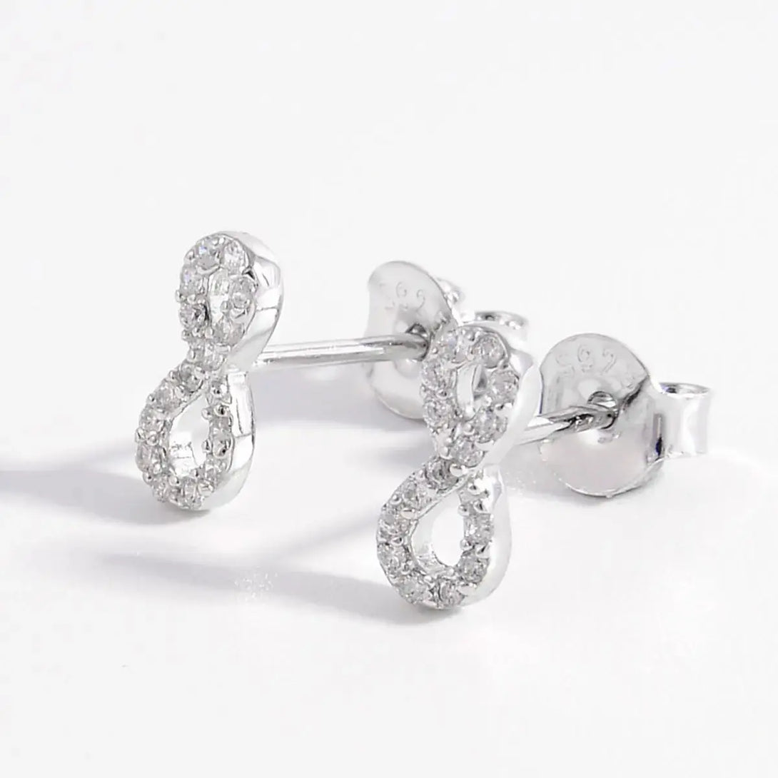Lovcia Elegant 925 Sterling Silver Infinity Zircon Stud Earrings for Women-Earrings-Gold-One Size-Gold