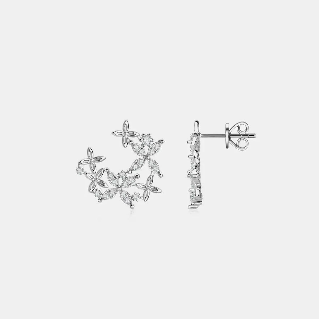 Lovcia Elegant 925 Sterling Silver Moissanite Clover Earrings for Women-Earrings-Silver-One Size-Silver