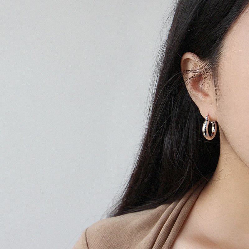Lovcia Elegant 925 Sterling Silver Tiny Huggie Hoop Earrings for Women with 18K Gold/Rhodium Plating-Earrings-Yellow Gold-Yellow Gold
