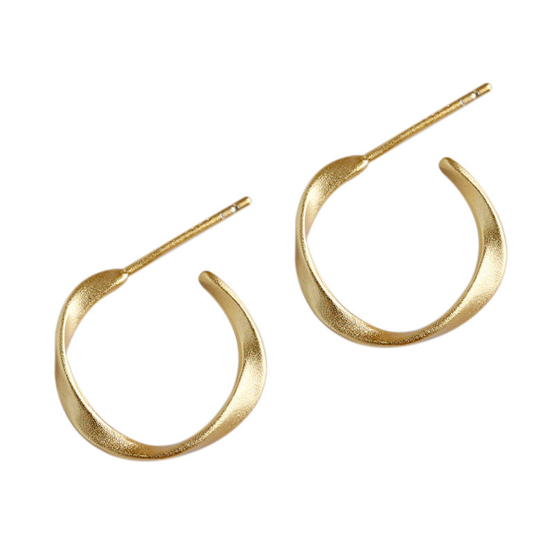 Lovcia Elegant 925 Sterling Silver Twisted Hoop Earrings with 18K Yellow Gold Plating for Women-Earrings-