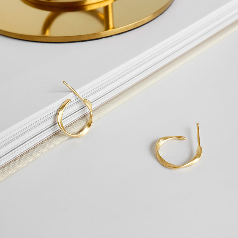Lovcia Elegant 925 Sterling Silver Twisted Hoop Earrings with 18K Yellow Gold Plating for Women-Earrings-