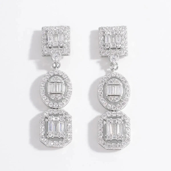 Lovcia Elegant 925 Sterling Silver Zircon Stud Earrings for Women-Earrings-Silver-One Size-Silver