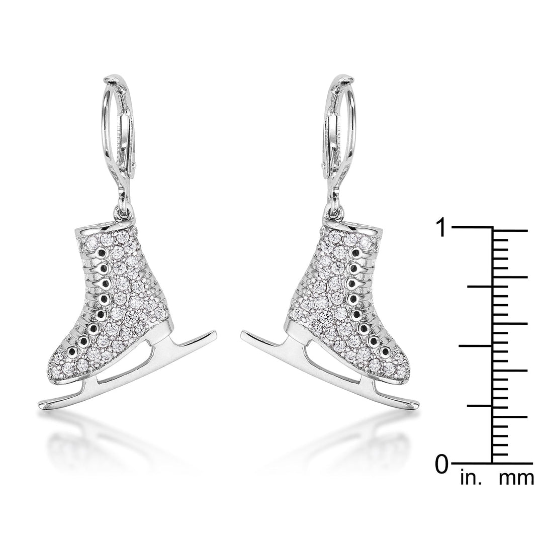 Lovcia Elegant .85Ct Rhodium-Plated Ice Skate Earrings-Earrings-