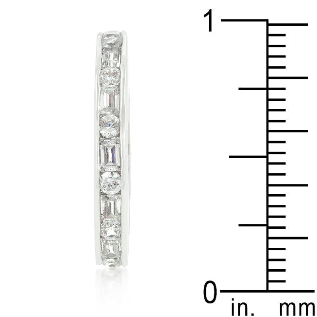Lovcia Elegant Alternating Baguette and Round Cut Zirconia Eternity Ring-Rings-5-5