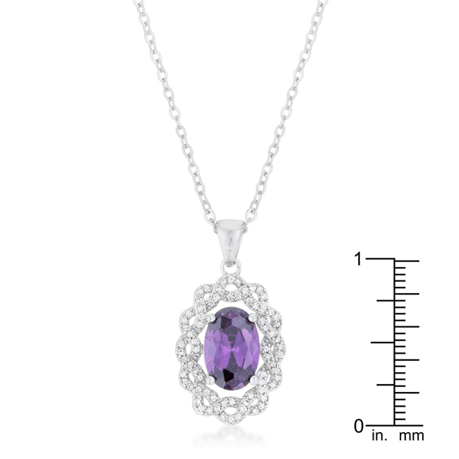 Lovcia Elegant Amethyst Center Stone Necklace-Necklaces-