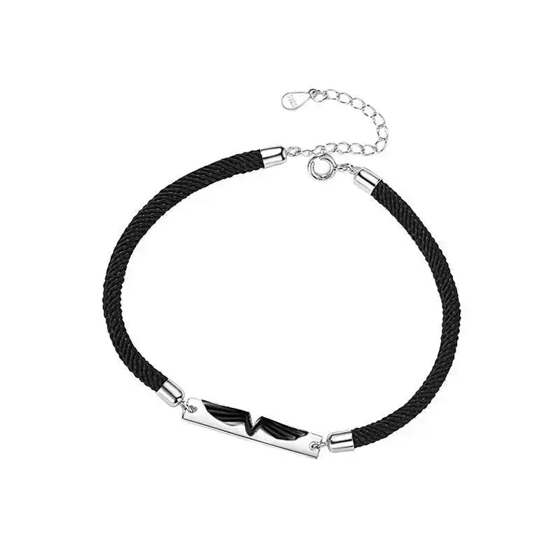 Lovcia Elegant Angel Wings Sterling Silver 925 Couple Bracelet - A Symbol of Love and Style-Bracelets-Men-Men
