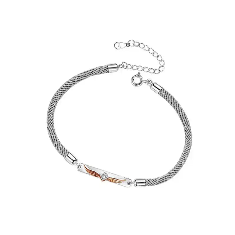 Lovcia Elegant Angel Wings Sterling Silver 925 Couple Bracelet - A Symbol of Love and Style-Bracelets-Women-Women