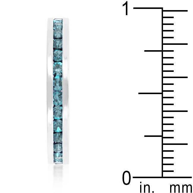 Lovcia Elegant Aquamarine Eternity Band with Rhodium Shine-Rings-5-5