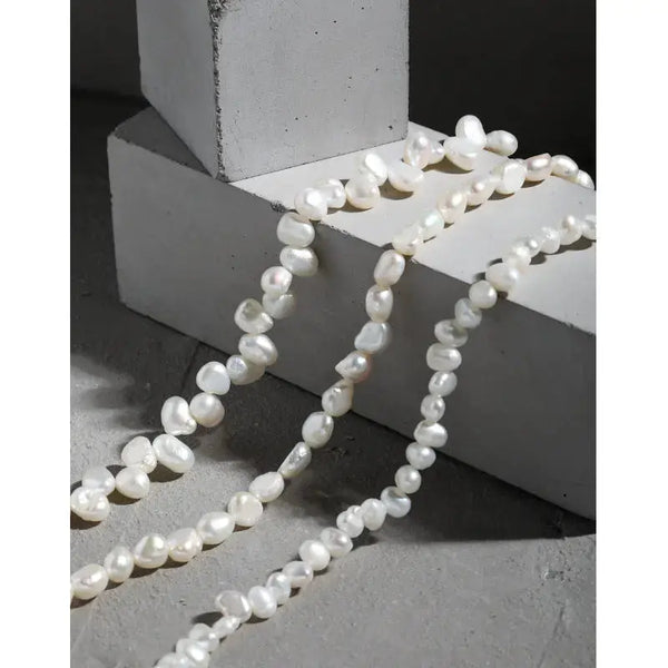 Lovcia Elegant Baroque Irregular Natural Pearl 925 Sterling Silver Necklace-Necklaces-XA427-XA427
