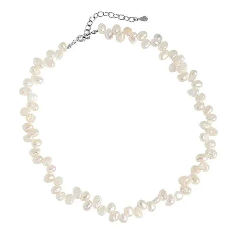 Lovcia Elegant Baroque Irregular Natural Pearl 925 Sterling Silver Necklace-Necklaces-XA427-XA427