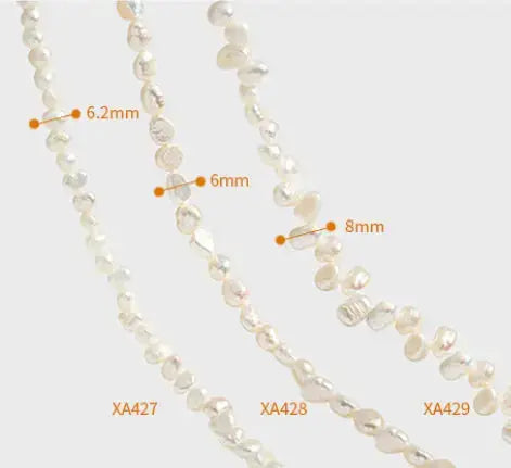 Lovcia Elegant Baroque Irregular Natural Pearl 925 Sterling Silver Necklace-Necklaces-XA427-XA427