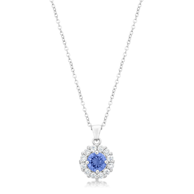 Lovcia Elegant Bella Bridal Pendant in Light Purple Rhodium Finish-Pendants-