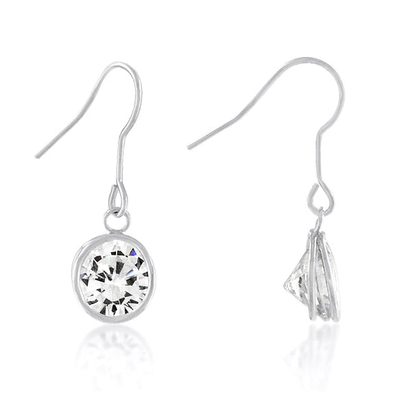 Lovcia Elegant Bezel-Set Solitaire Stud Earrings-Earrings-