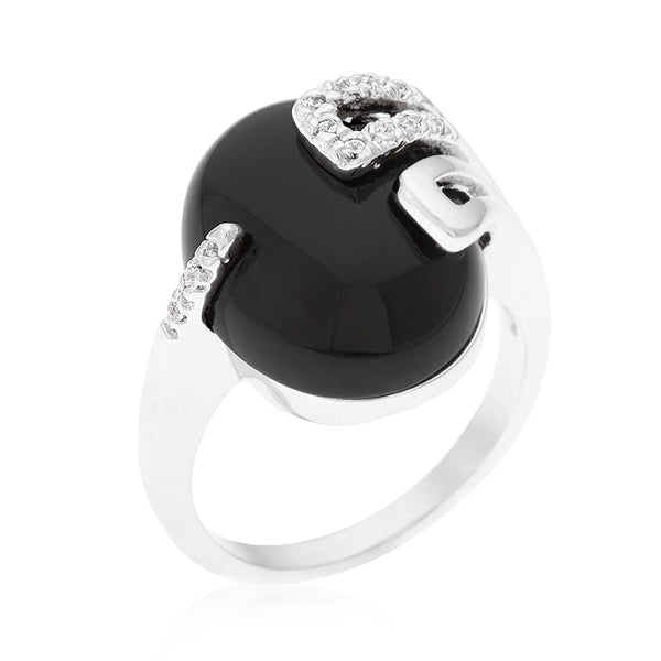 Lovcia Elegant Black Onyx Cocktail Ring-Rings-5-5