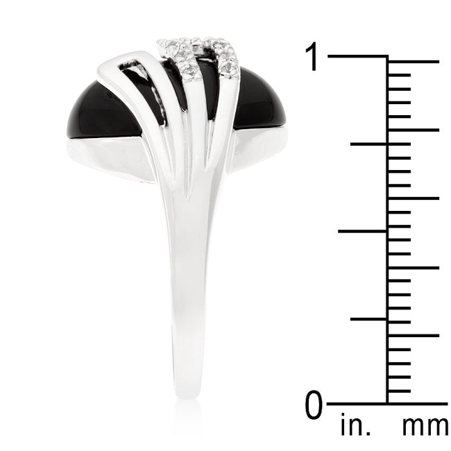 Lovcia Elegant Black Onyx Cocktail Ring-Rings-5-5