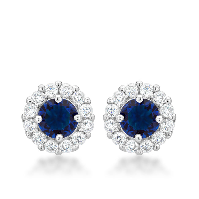 Lovcia Elegant Blue Bella Bridal Earrings with Platinum Luster-Earrings-
