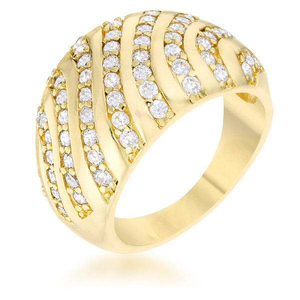 Lovcia Elegant Blue Cat's Eye CZ Dome Ring in 14k Gold-Rings-5-5